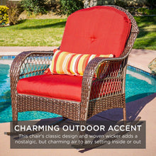 Load image into Gallery viewer, Wicker Rocking Chair w/ Steel Frame, Decorative Pillow, Cushions
