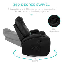 Load image into Gallery viewer, Swivel Massage Recliner Chair w/ Remote Control, 5 Modes
