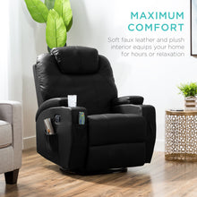 Load image into Gallery viewer, Swivel Massage Recliner Chair w/ Remote Control, 5 Modes
