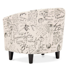 Load image into Gallery viewer, Upholstered Barrel Accent Chair Decor Furniture w/ Ottoman, Birch Wood Legs
