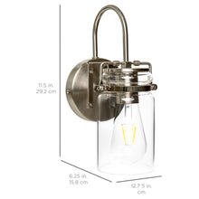 Load image into Gallery viewer, Set of 2 Industrial Sconces w/ Glass Shade - Silver
