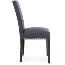 Load image into Gallery viewer, Set of 2 Upholstered Parsons Accent Dining Chairs w/ Wood Legs, Studded Trim

