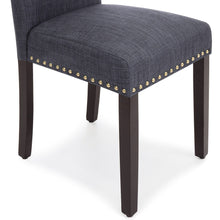 Load image into Gallery viewer, Set of 2 Upholstered Parsons Accent Dining Chairs w/ Wood Legs, Studded Trim
