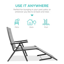 Load image into Gallery viewer, Set of 2 Outdoor Patio Chaise Recliner Lounge Chairs w/ Rust-Resistant Frame

