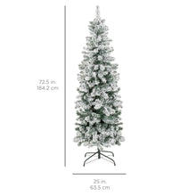 Load image into Gallery viewer, Snow Flocked Artificial Pencil Christmas Tree w/ Stand
