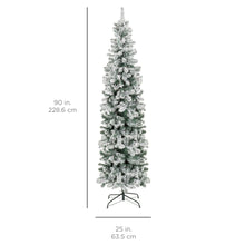 Load image into Gallery viewer, Snow Flocked Artificial Pencil Christmas Tree w/ Stand
