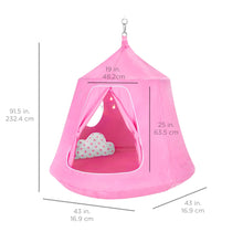 Load image into Gallery viewer, Kids Indoor &amp; Outdoor Hammock Swing Tent Set w/ Ropes, LED String Lights
