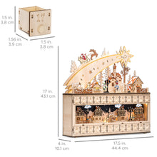 Load image into Gallery viewer, Wooden Christmas Shooting Star Advent Calendar w/ LED Light Background
